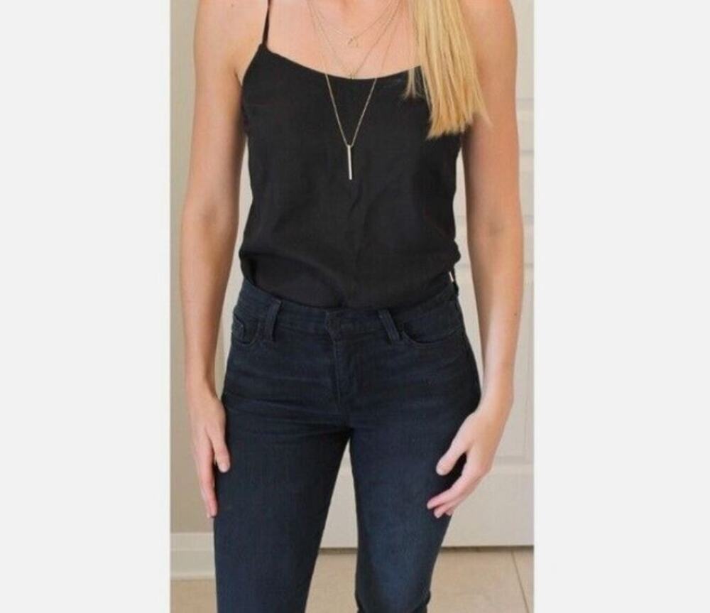 J. Crew Factory Racerback Silky Cami Top in Black